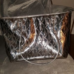 Michael Kors Metallic Silver Tote